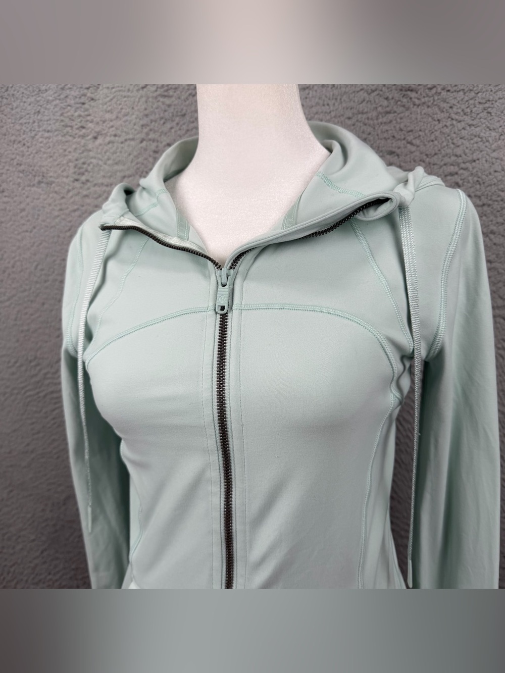 Lululemon Define Jacket Womens 6 Blue Teal Full Zip Hooded Athleisure Logo